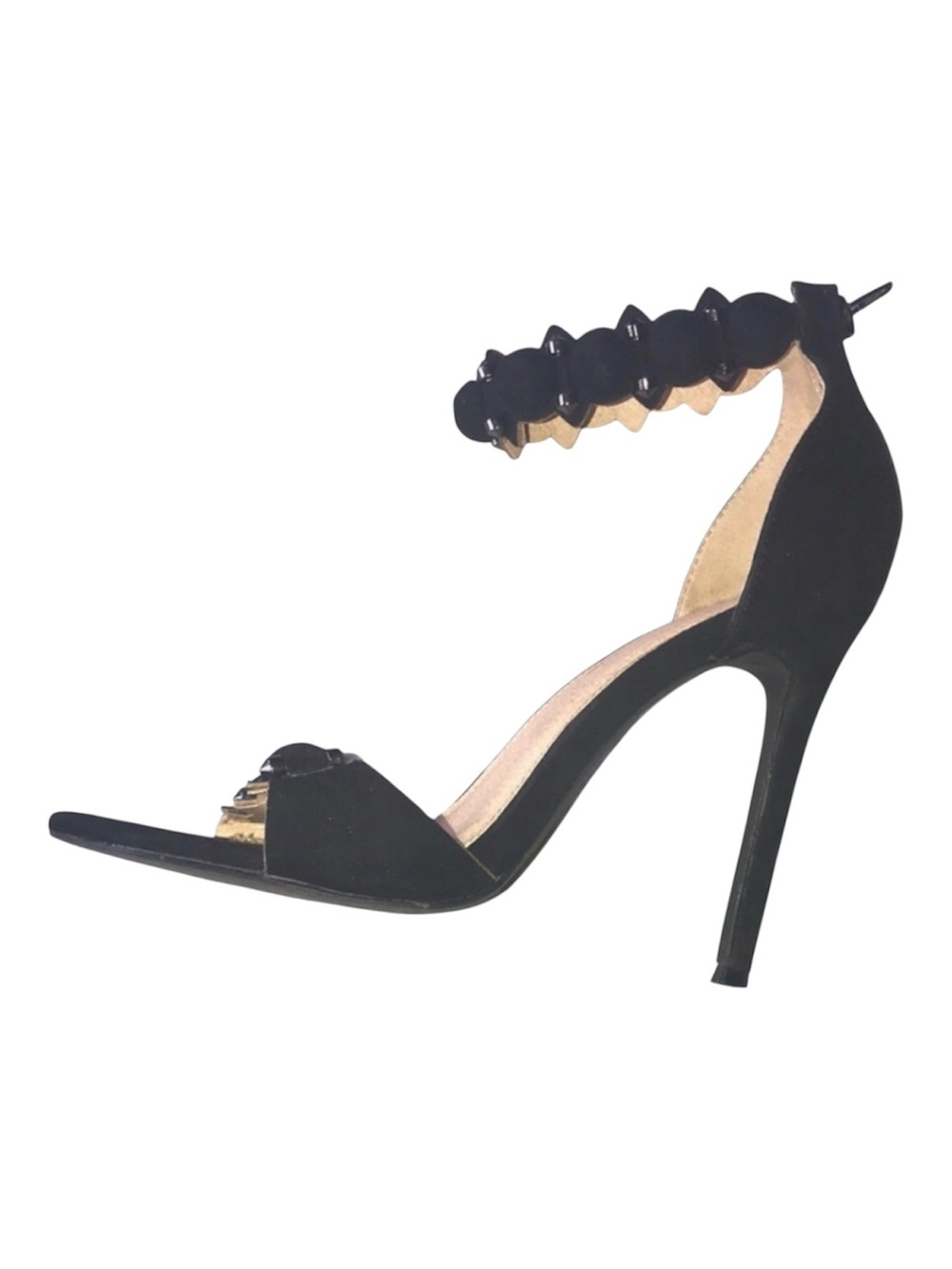 Olivia Ferguson Black Ankle Strap Sandal Party Cocktail Heels